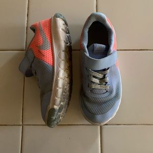 Kids Girls Nike Pink Blue Velcro Sneakers- 12c